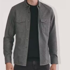 Everlane The Brushed Flannel Long Sleeve Men Medium Heathered Cabin ButtonDown